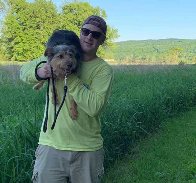 Adam Faatz and his dog